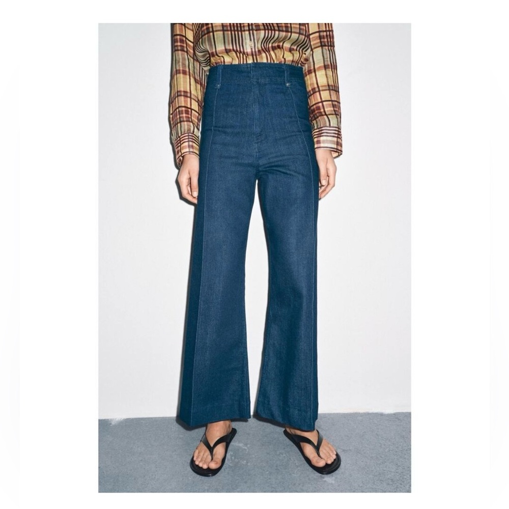 Zara High Waist Wide Leg Jeans Size 4